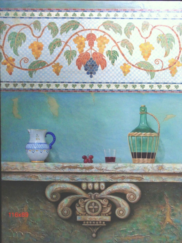 Jarra uvas y vino