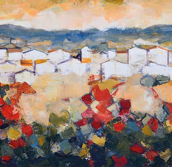 Casas y amapolas
