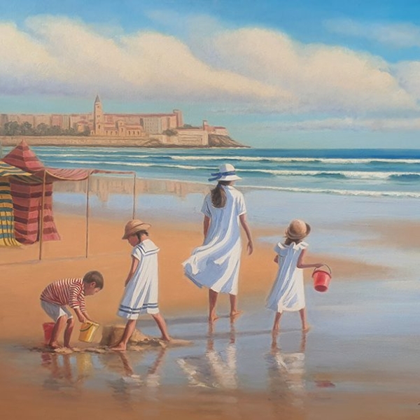 Casetas playa de Gijón.