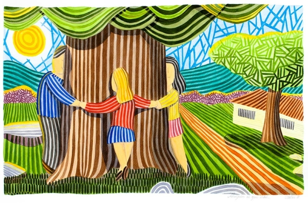 Abrazos al gran arbol