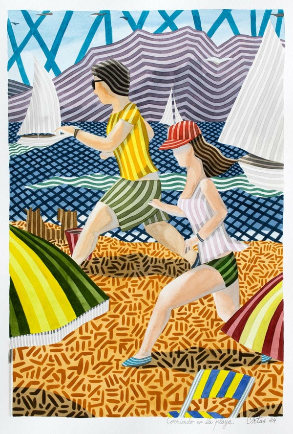 Corriendo en la playa