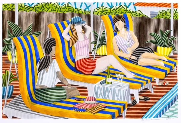 Tres chicas descansando